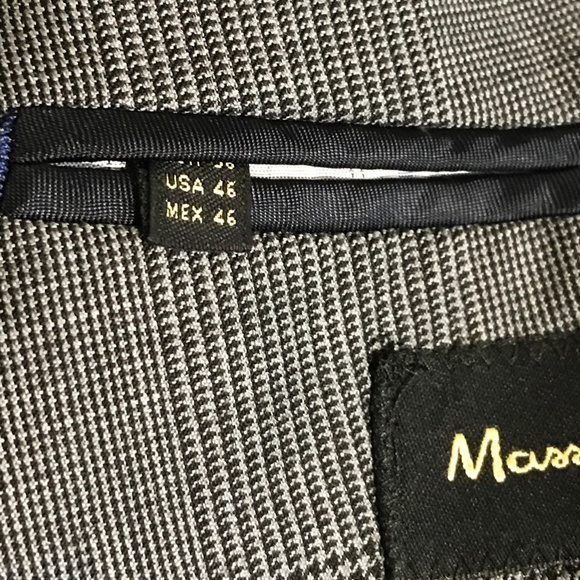 MASSIMO DUTTI HOUNDSTOOTH 100% WOOL SUIT SIZE 46/38 - Picture 9 of 16